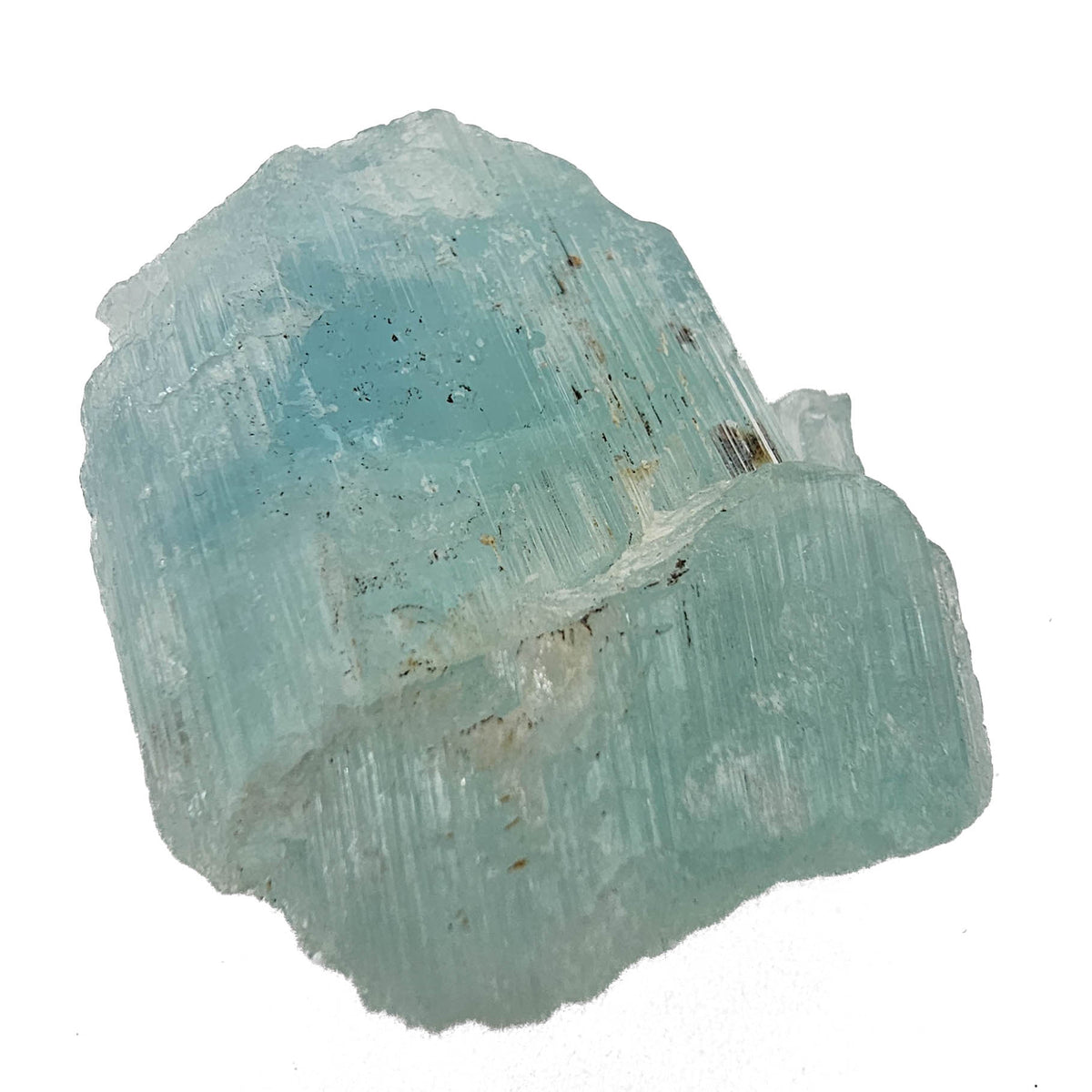 Aquamarine specimen, a variety of beryl, from Shigar Valley, Skardu District, Gilgit-Baltistan, Pakistan.