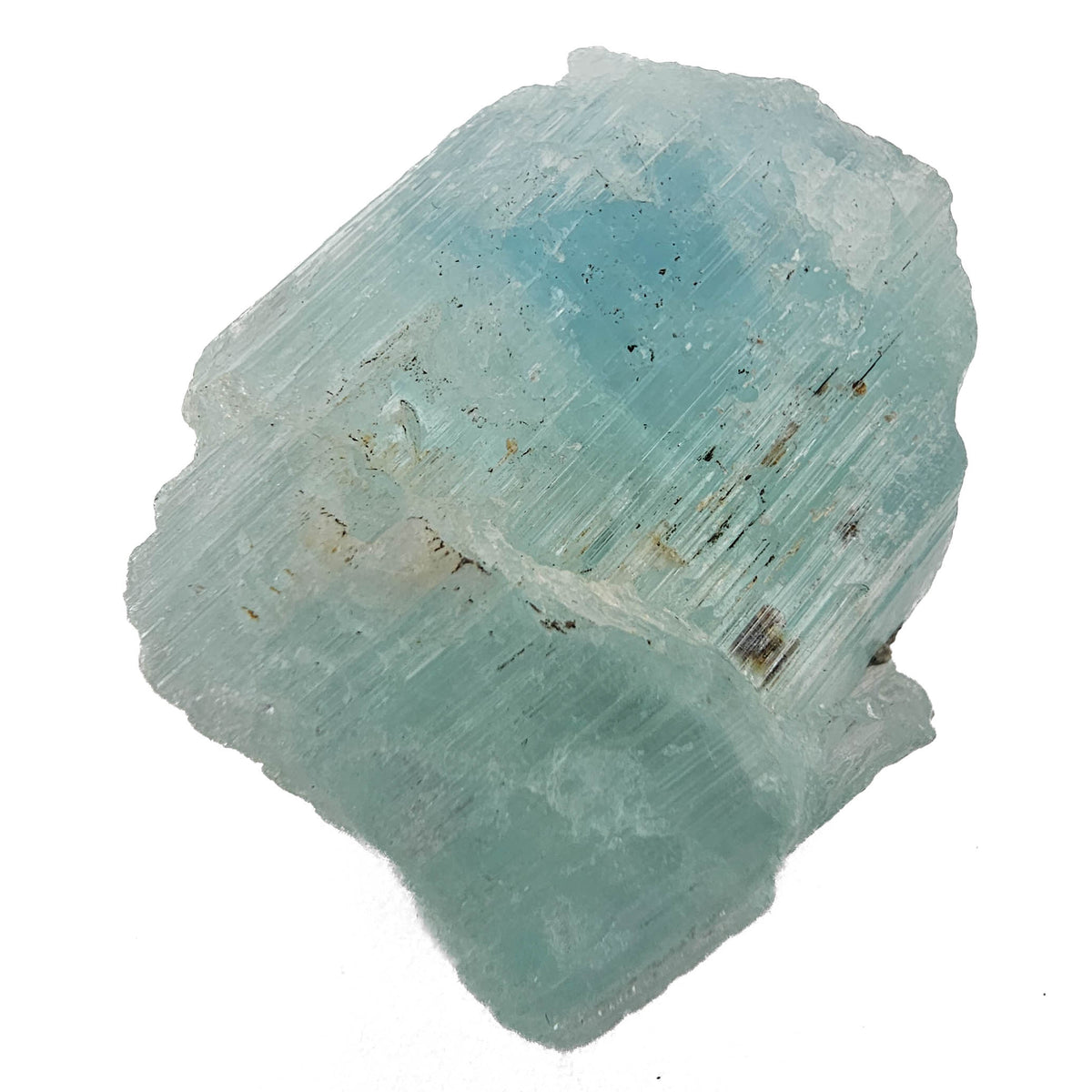 Aquamarine specimen, a variety of beryl, from Shigar Valley, Skardu District, Gilgit-Baltistan, Pakistan.
