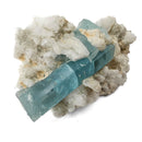 Aquamarine (Beryl) with Muscovite on Feldspar - Specimen