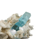 Aquamarine (Beryl) with Muscovite on Feldspar - Specimen