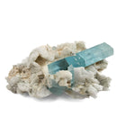 Aquamarine (Beryl) with Muscovite on Feldspar - Specimen