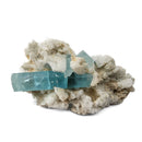Aquamarine (Beryl) with Muscovite on Feldspar - Specimen