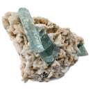 Aquamarine (Beryl) with Muscovite on Feldspar - Specimen