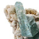 Aquamarine (Beryl) with Muscovite on Feldspar - Specimen