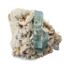 Aquamarine (Beryl) with Muscovite on Feldspar - Specimen