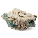 Aquamarine (Beryl) with Muscovite on Feldspar - Specimen