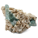 Aquamarine (Beryl) with Muscovite on Feldspar - Specimen