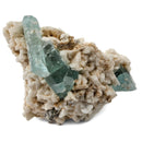 Aquamarine (Beryl) with Muscovite on Feldspar - Specimen