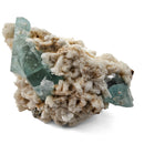 Aquamarine (Beryl) with Muscovite on Feldspar - Specimen