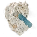 Aquamarine (Beryl) on Feldspar (Microcline) - Specimen