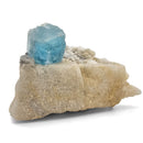 Aquamarine (Beryl) on Feldspar (Microcline) - Specimen