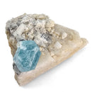 Aquamarine (Beryl) on Feldspar (Microcline) - Specimen