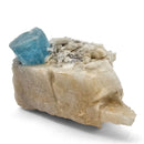 Aquamarine (Beryl) on Feldspar (Microcline) - Specimen