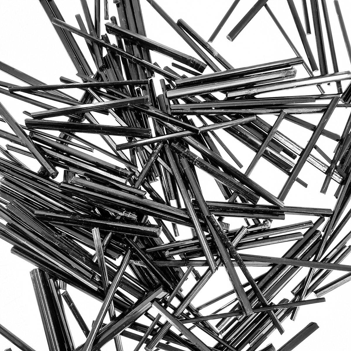 Black Tourmaline Needle C-grade, a tourmaline group mineral, from Skardu, Skardu Area, Gilgit-Baltistan, Pakistan.