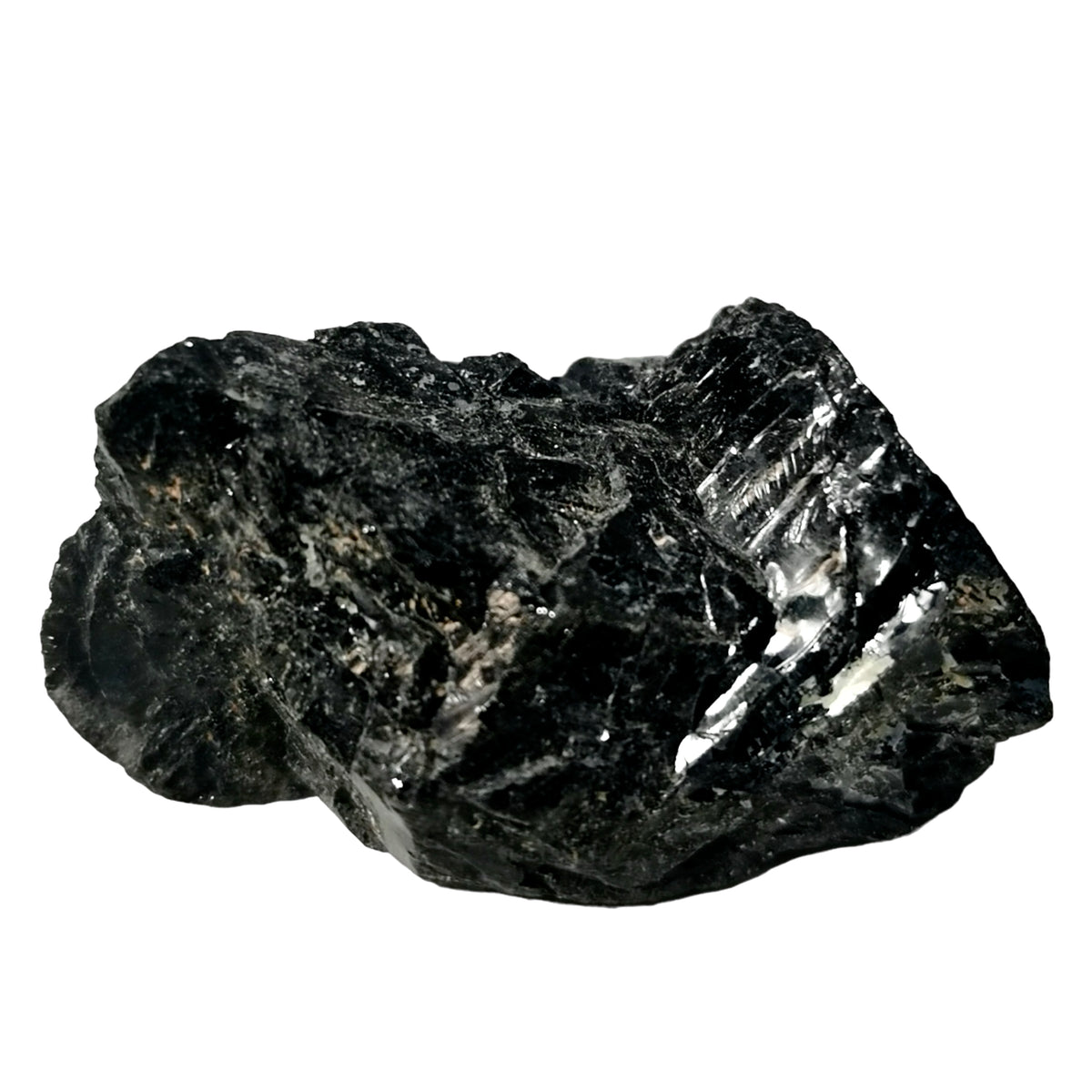 Black Tourmaline Chunk specimen, a tourmaline group mineral, from Brazil.