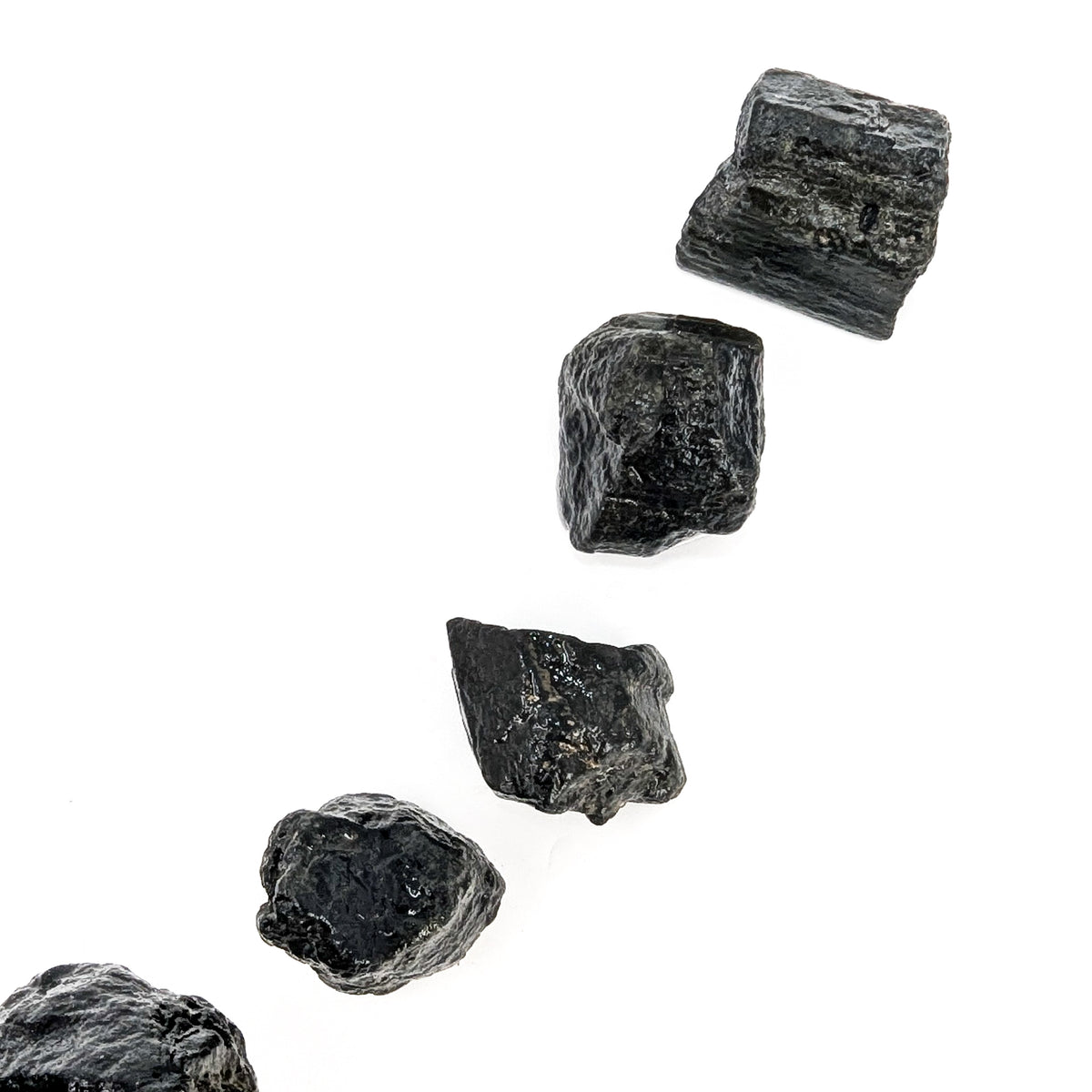 Black tourmaline (schorl) rough from Madagascar, durable black lapidary rough for cutting and tumbling