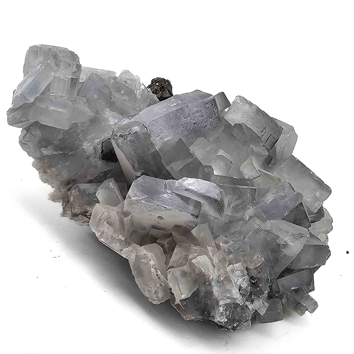 Blue Barite on Pyrite specimen from Cavnic Mine, Maramureș County, Romania.