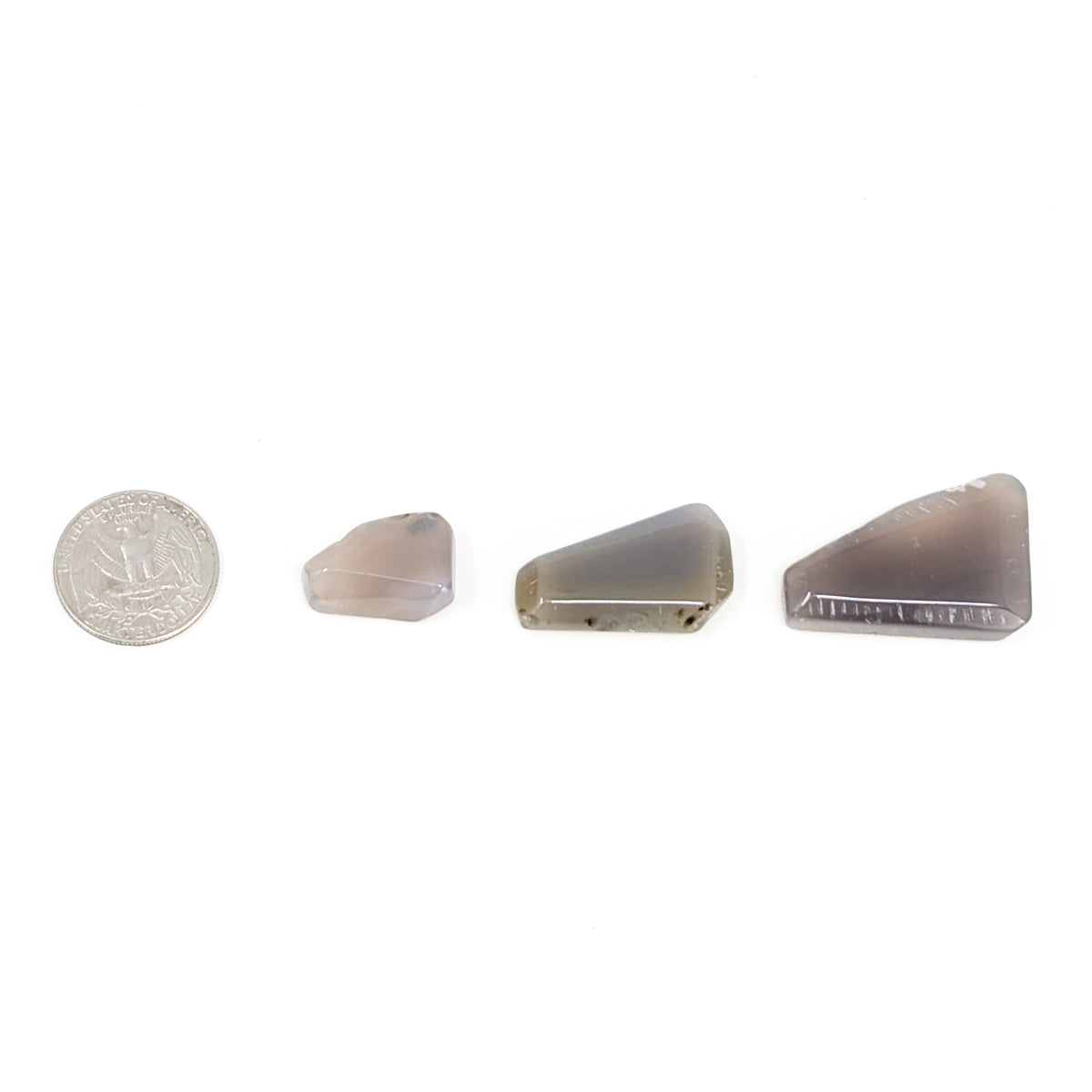 Blue Grey Agate tumble, a variety of chalcedony.