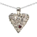 Broken Heart - Pendant - Broken Ox Creations - Red Garnet - Sterling Silver - BC, Canada 