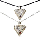 Broken Heart - Pendant - Broken Ox Creations - Red Garnet - Sterling Silver - BC, Canada 