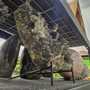 Calcite on Smoky Quartz - On Stand - Statement Specimen - Romania