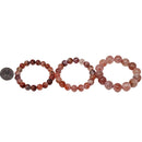 Carnelian Parallax Agate - Round Bead Bracelet