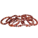Carnelian Parallax Agate - Round Bead Bracelet