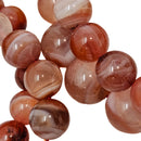Carnelian Parallax Agate - Round Bead Bracelet