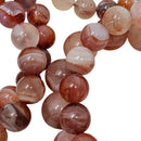 Carnelian Parallax Agate - Round Bead Bracelet