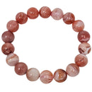 Carnelian Parallax Agate - Round Bead Bracelet