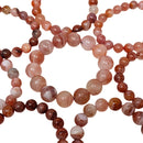 Carnelian Parallax Agate - Round Bead Bracelet