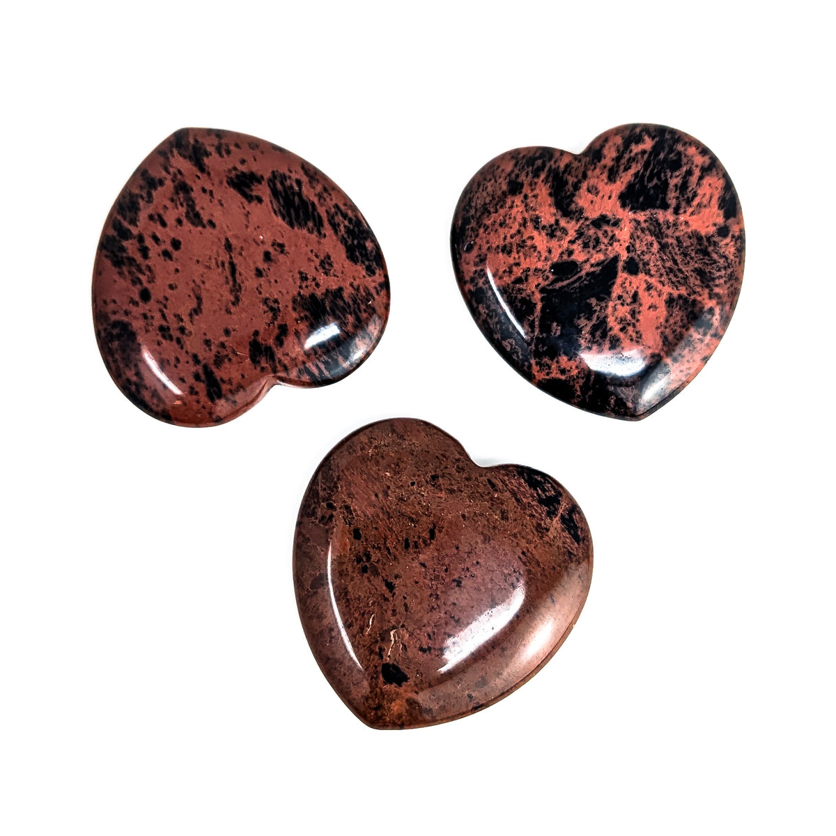 Mahogany Obsidian heart, a volcanic glass, from Mexico.