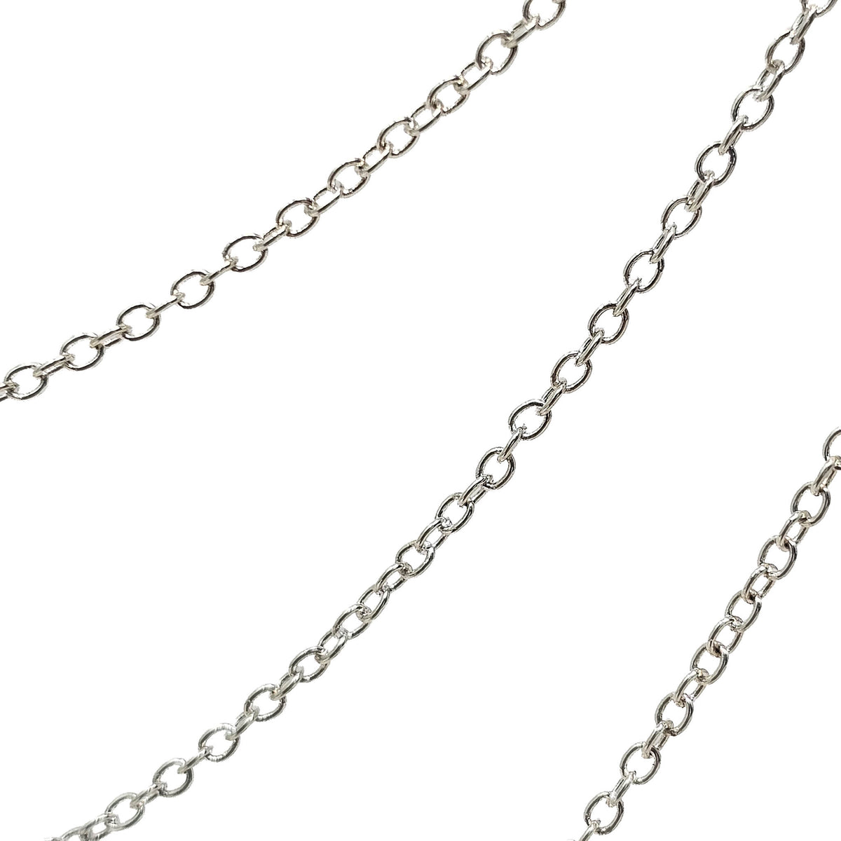 Silver-plated chain.