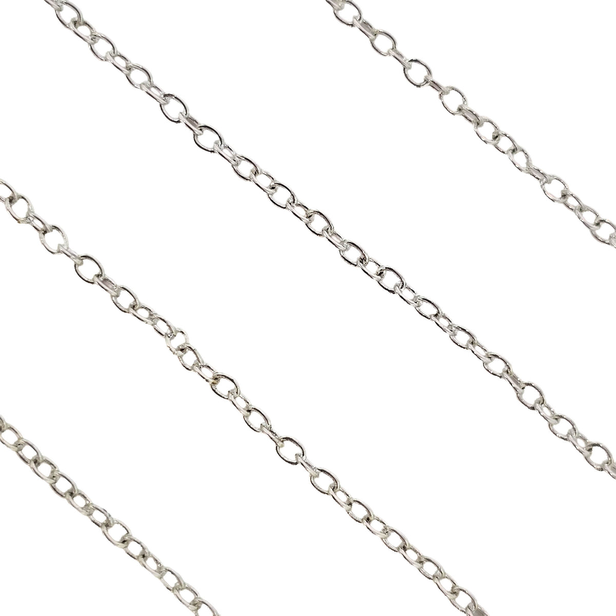 Silver-plated chain.