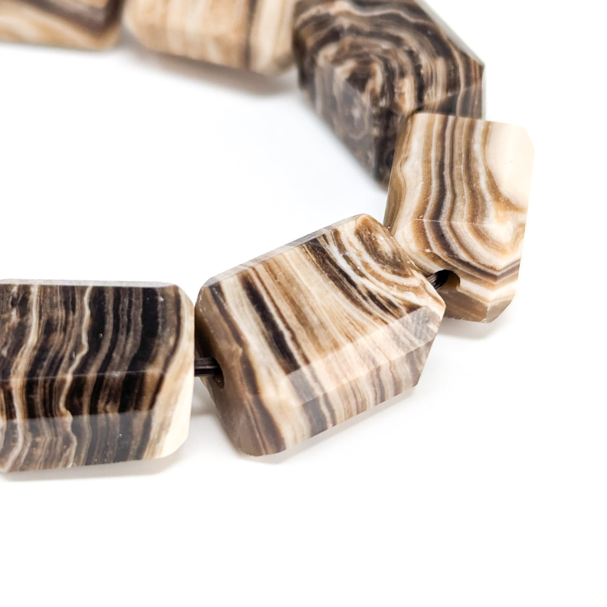 Chocolate Calcite bead bracelet.