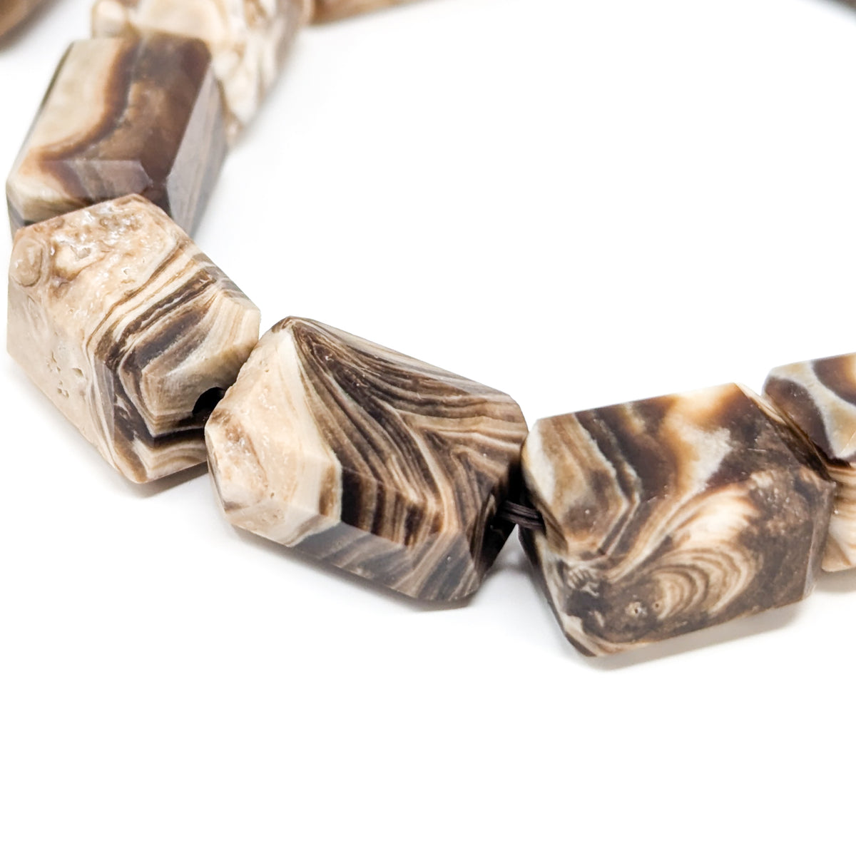 Chocolate Calcite bead bracelet.