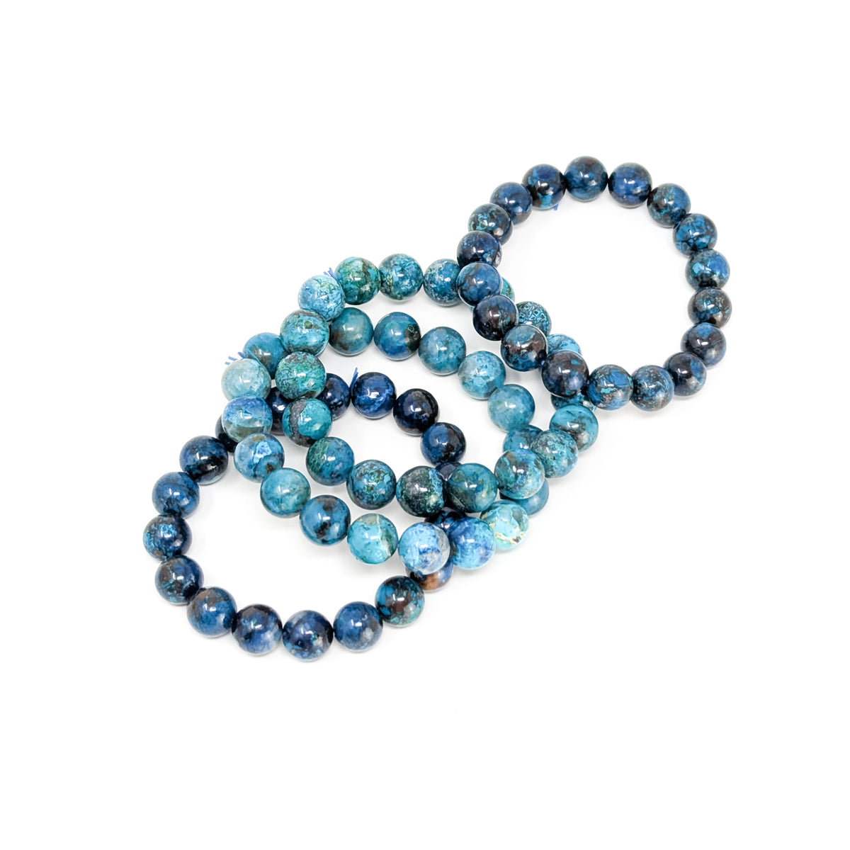 Chrysocolla bead bracelet.