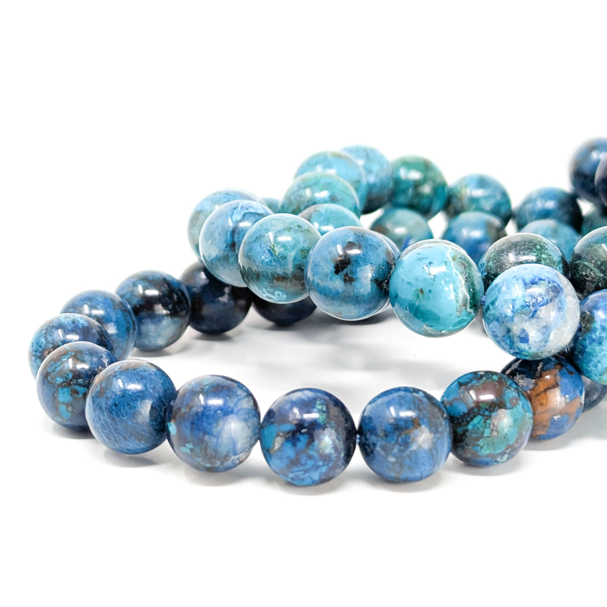 Chrysocolla bead bracelet.