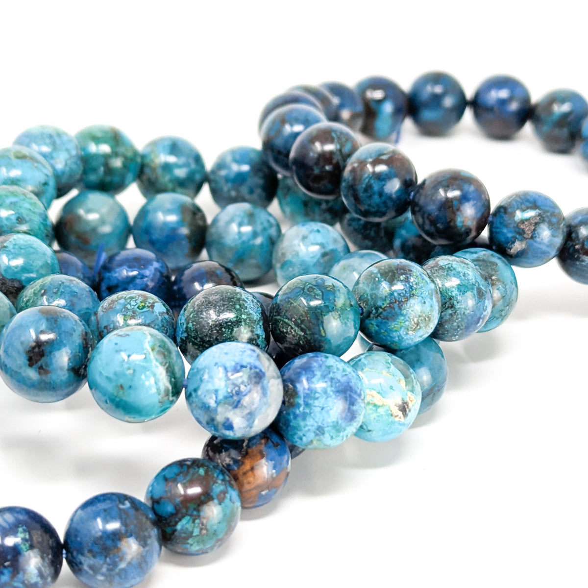 Chrysocolla bead bracelet.