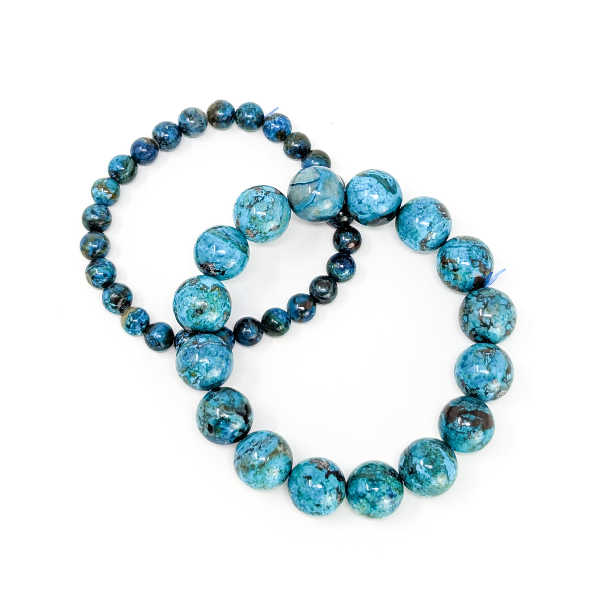 Chrysocolla bead bracelet.