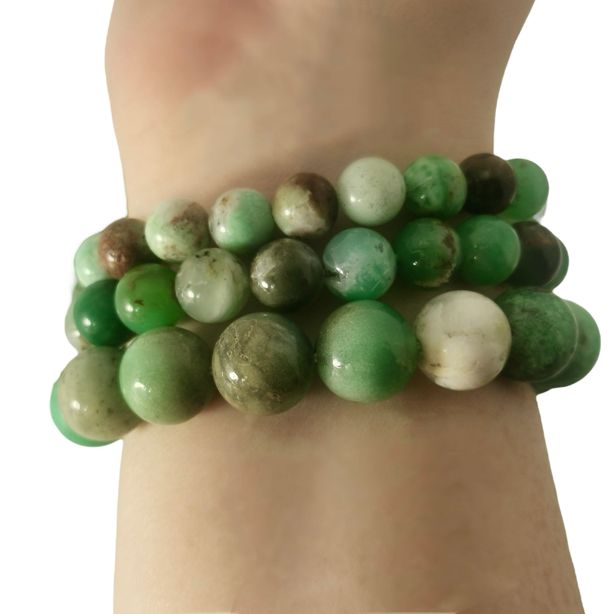 Chrysoprase bead bracelet.