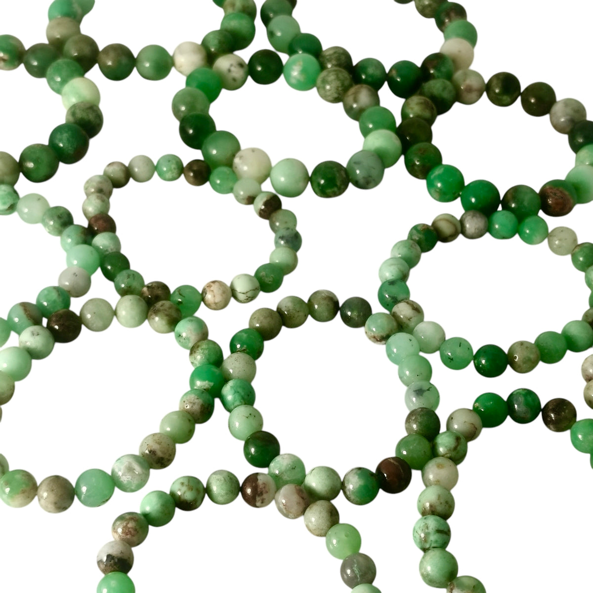 Chrysoprase bead bracelet.