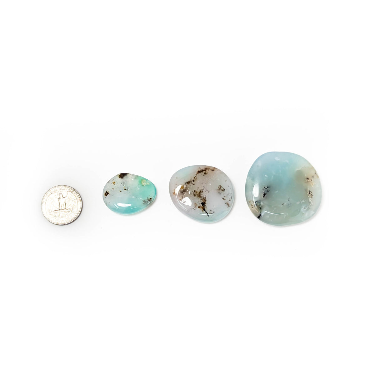 Chrysoprase mini palmstone, a variety of chalcedony.