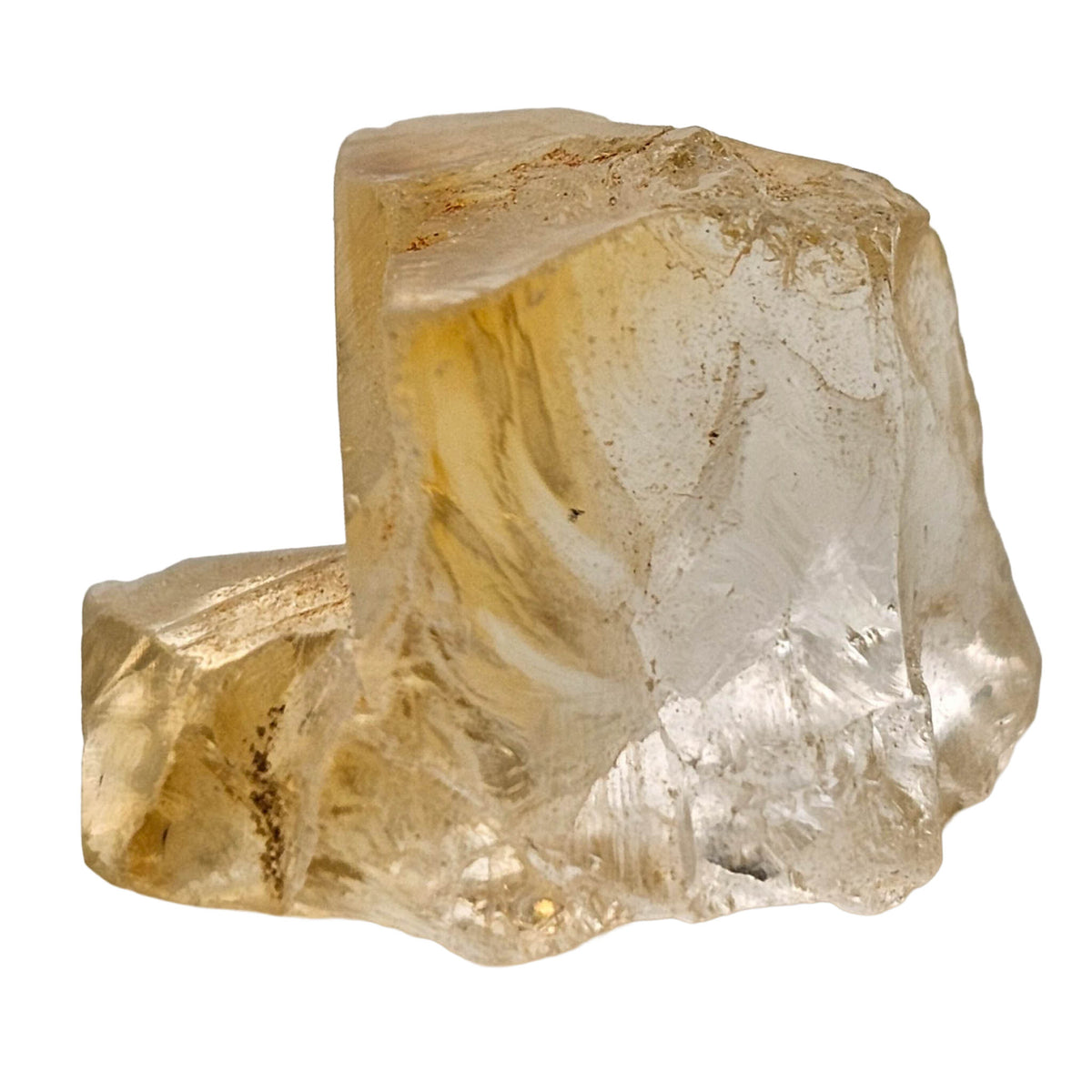 Heated citrine rough from Minas Gerais – large piece, close view