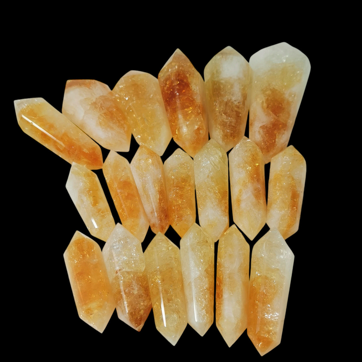 Citrine Vogel wand, Brazil: rows of wands