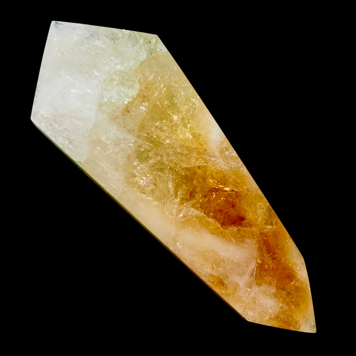 Citrine Vogel wand, Brazil: single faceted wand