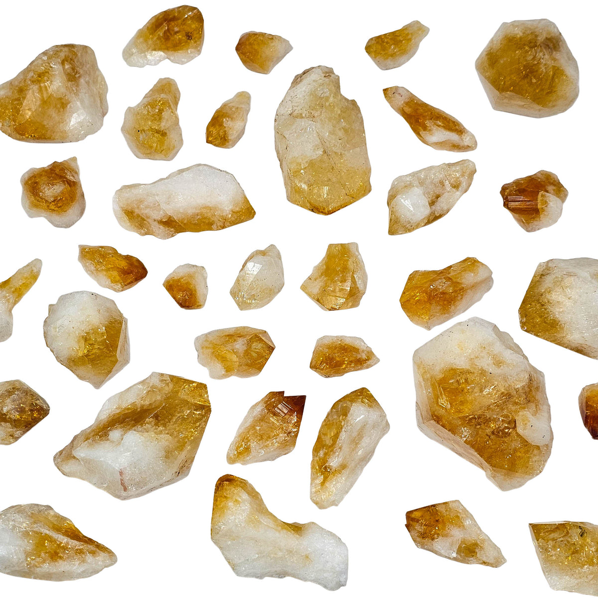 Citrine dragon tooth from Brazil – spread of crystals