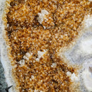 Citrine with Calcite - Polished Half Geode on Stand - Statement Specimen