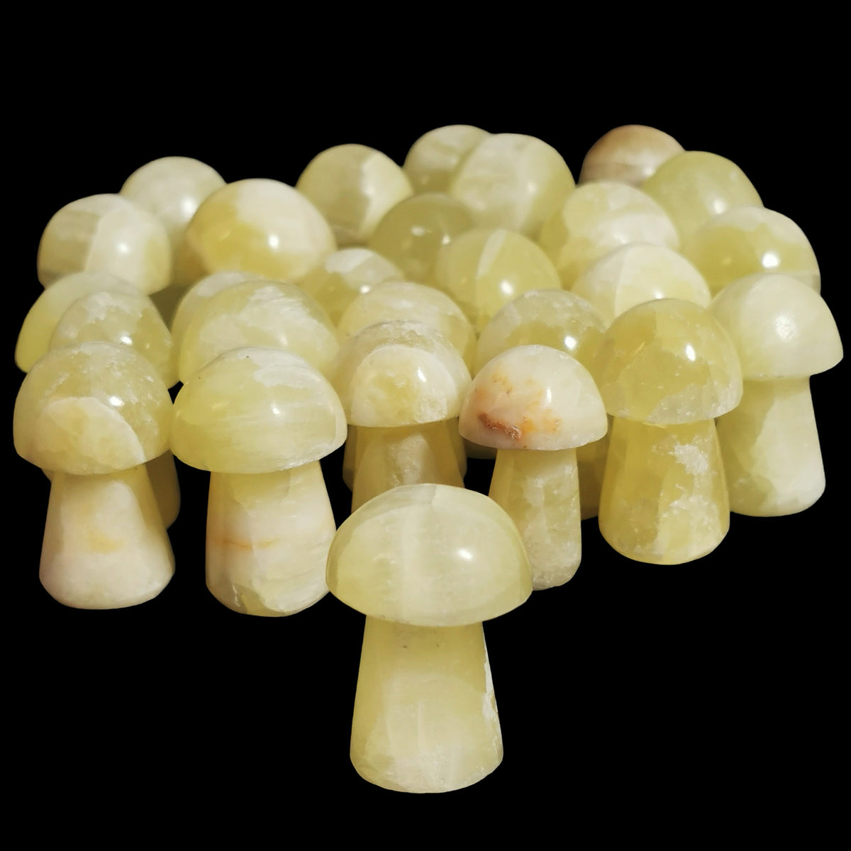 Citron Calcite Mushroom carving.