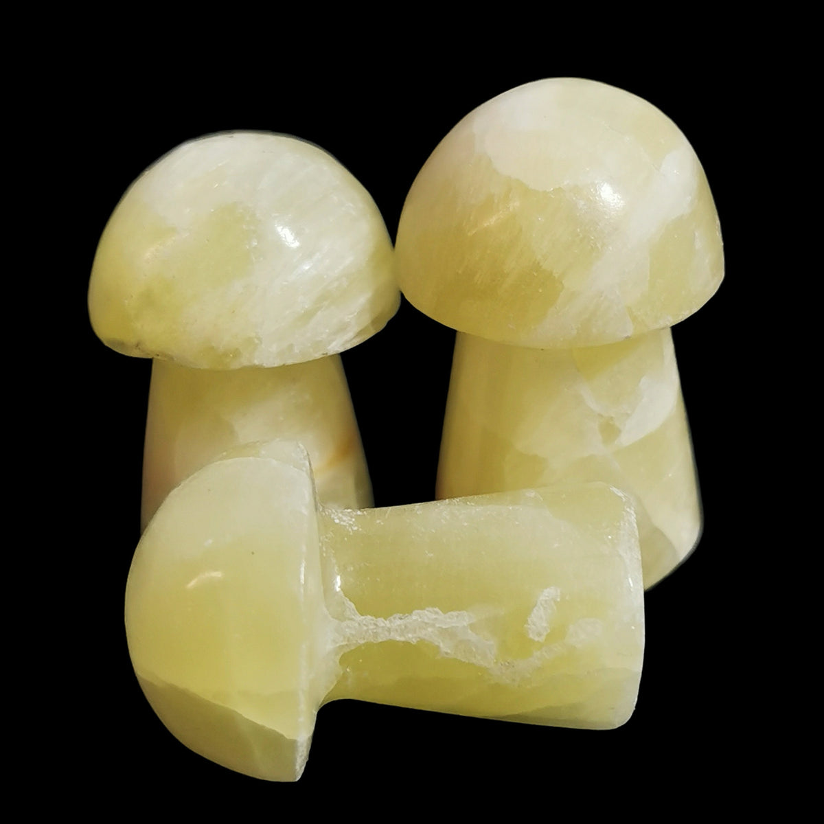 Citron Calcite Mushroom carving.